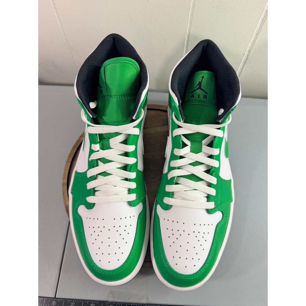 Jordan Air Jordan 1 Mid Mens Size 10 Lucky Green White Good DQ8426-301 Leather - Picture 14 of 15